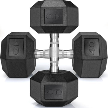 40–75 LB Rubber-Coated Cast Iron Dumbbells with Ergonomic Handles