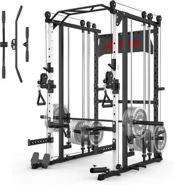 Multifunctional Power Cage Rack with Versatile Workout Station & Space-Saving Design