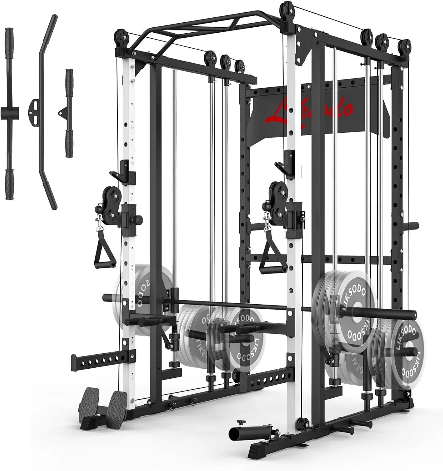Multifunctional Power Cage Rack with Versatile Workout Station & Space-Saving Design